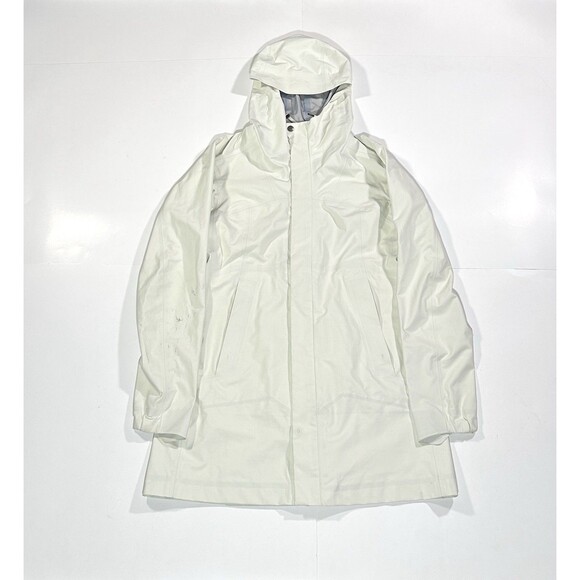 Jackets & Blazers - Arc’teryx Goretex Women Rain Jacket White Long Parka Size S Cream Gray Hooded
